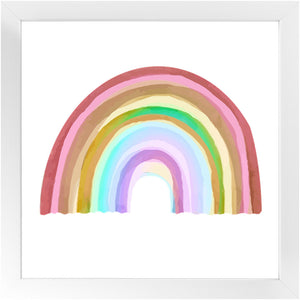 Watercolor Rainbow, Framed Print, White Or Black Frame, Original Art By Melodia, Nursery Art, Baby Shower Gift, Newborn, New Mom,Organic Art