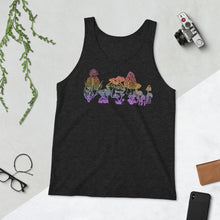 Load image into Gallery viewer, Unisex Mushroom Tank Top, Rainbow Ombre Sublimation Print Tank, Original Art by Melodia
