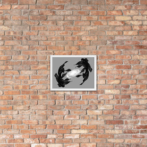 Koi Fish Spiral Galaxy, Framed Poster, Art Print, Original Art by Melodia, Contemporary, Bohemian, Spiritual, Retro, Eclectic Art