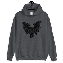 Load image into Gallery viewer, Kitty-Cat Bat Unisex Hoodie, Halloween Inspired, Inktober, Original Drawing by Melodia, Cute Kitten, Kitty, Black Cat, Bat
